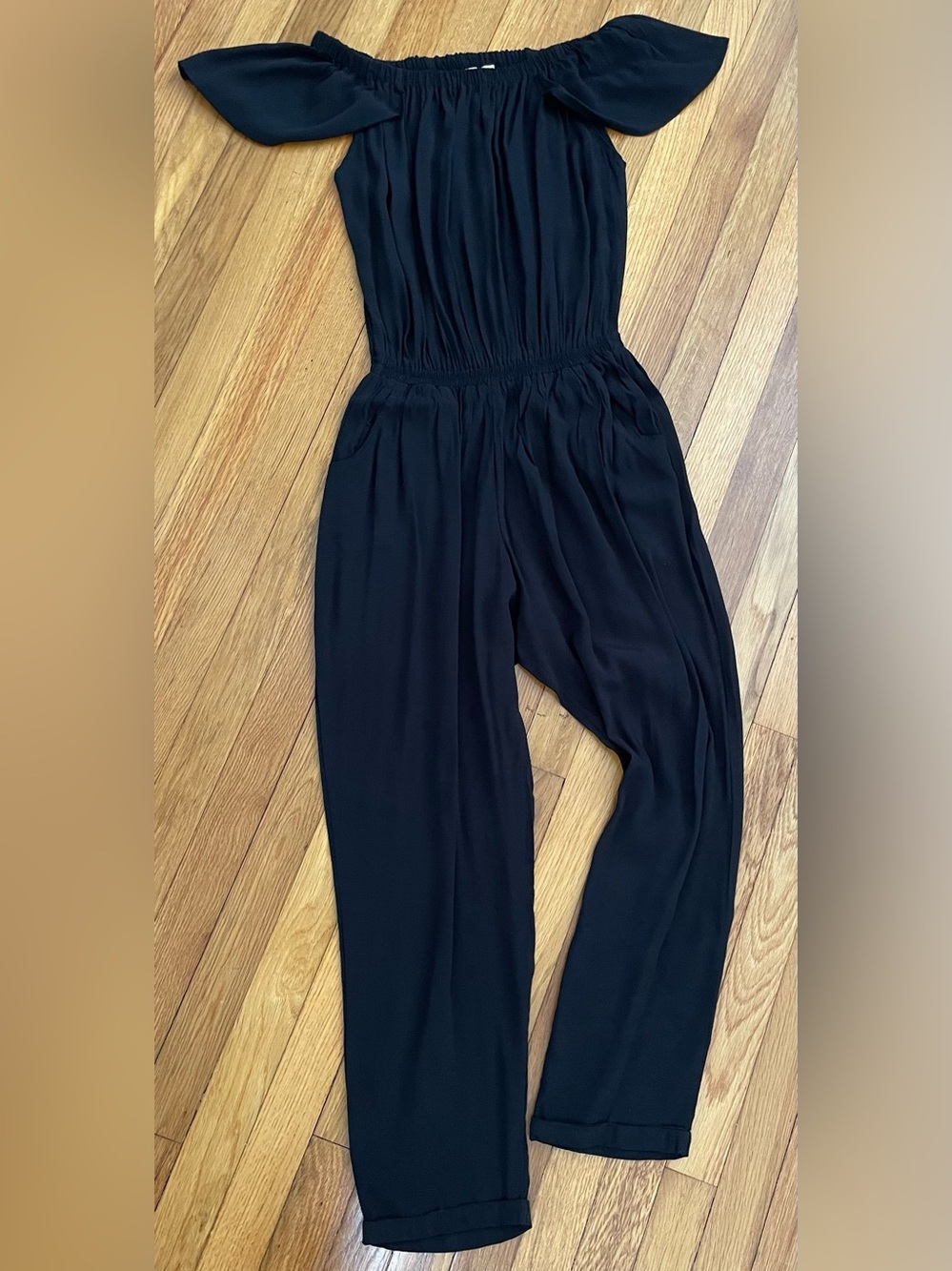 Anthropologie Beachgold Nighttide Off the Shoulder Pants Jumpsuit